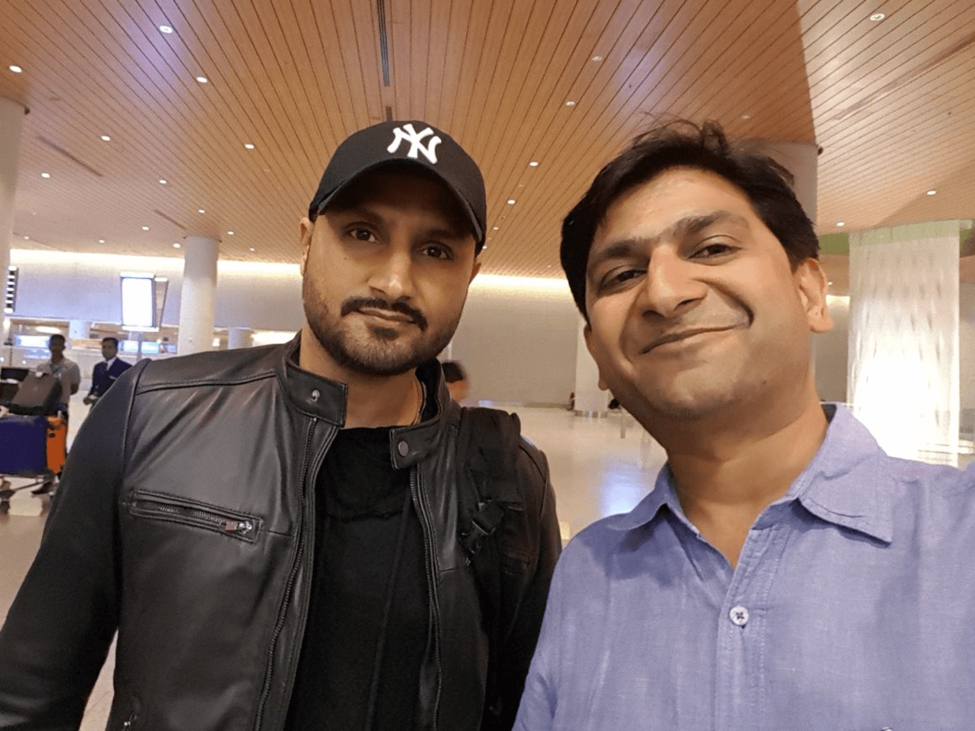 With Harbhajan Singh