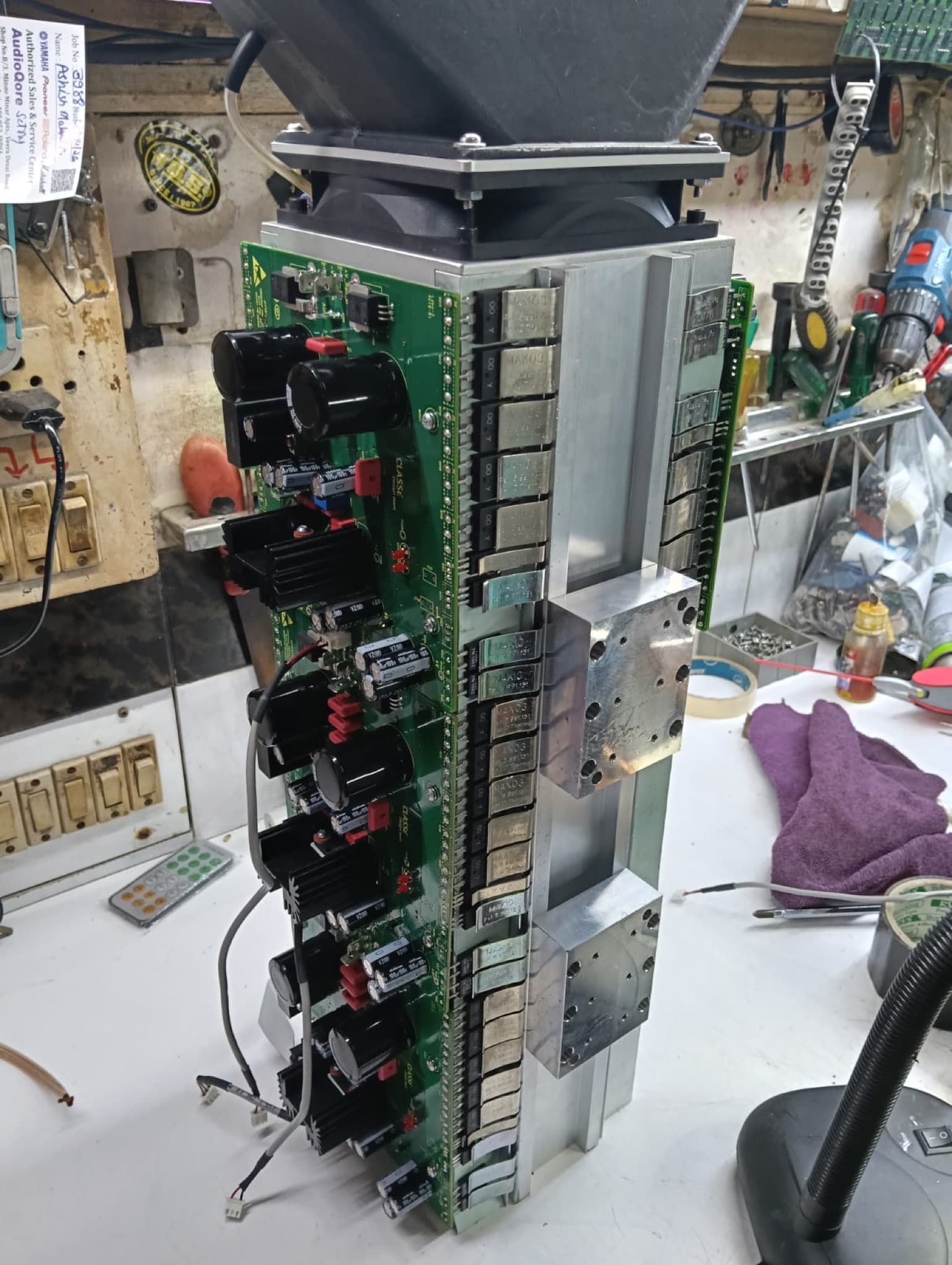 Column Speaker — Circuit Board Tower Exposed